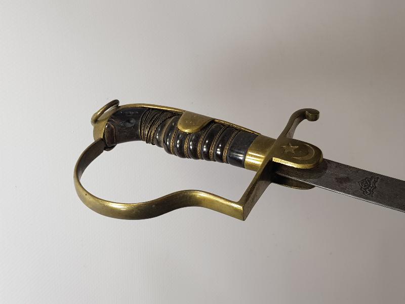 OSMANLI DÖNEMİ ÇOK NADİR TÜRK USTA DAMGALI SUBAY KILICI - İLK KEZ GÖRÜLMEKTEDİR.