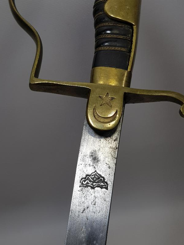 OSMANLI DÖNEMİ ÇOK NADİR TÜRK USTA DAMGALI SUBAY KILICI - İLK KEZ GÖRÜLMEKTEDİR.