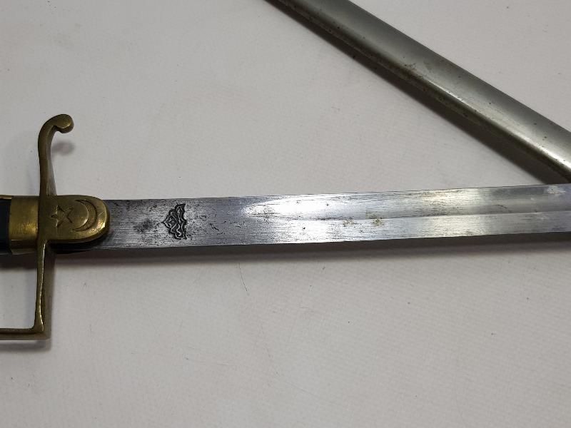 OSMANLI DÖNEMİ ÇOK NADİR TÜRK USTA DAMGALI SUBAY KILICI - İLK KEZ GÖRÜLMEKTEDİR.