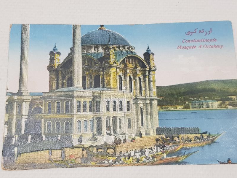 OSMANLI KARTPOSTAL: SULTAN MEHMET REŞAD'IN ORTAKÖY CAMİİNE TEŞRİFİ