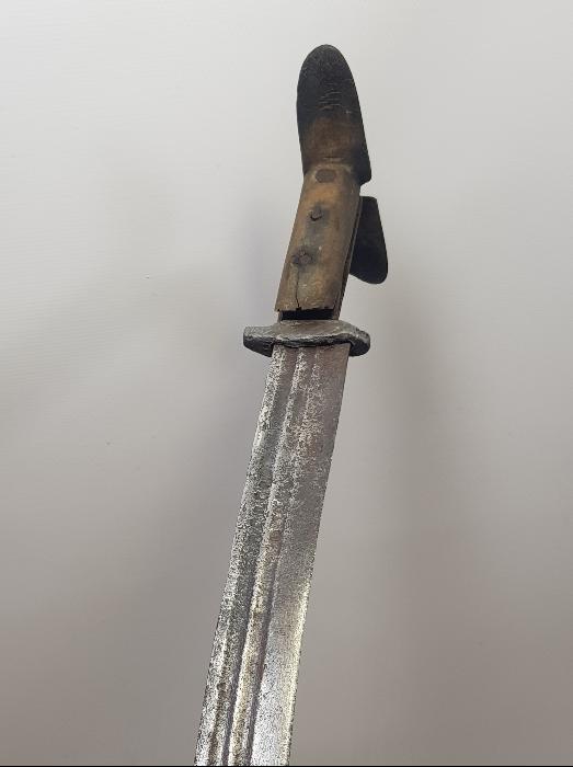 1879 TARİHLİ CORCİOS KONYA YAZILI YATAĞAN KILICINA ÇEVRİLMİŞ GANİMET SÜNGÜSÜ