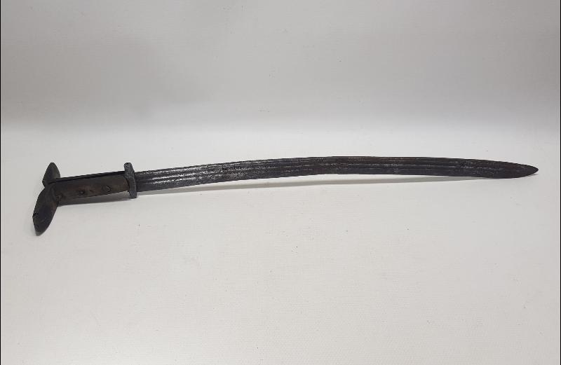 1879 TARİHLİ CORCİOS KONYA YAZILI YATAĞAN KILICINA ÇEVRİLMİŞ GANİMET SÜNGÜSÜ