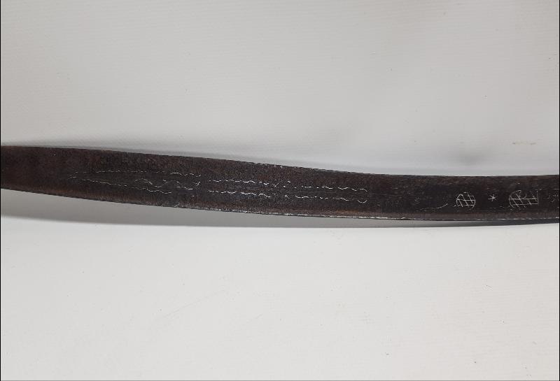 OSMANLI DÖNEMİ GÜMÜŞ ÇAKMA İŞLEMELİ YENİÇERİ YATAĞAN KILICI