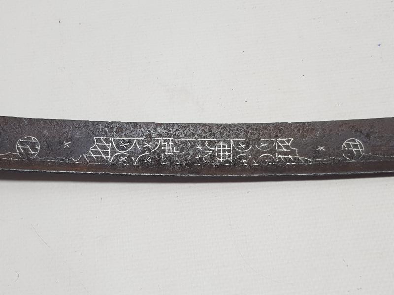 OSMANLI DÖNEMİ GÜMÜŞ ÇAKMA İŞLEMELİ YENİÇERİ YATAĞAN KILICI