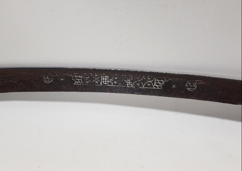 OSMANLI DÖNEMİ GÜMÜŞ ÇAKMA İŞLEMELİ YENİÇERİ YATAĞAN KILICI