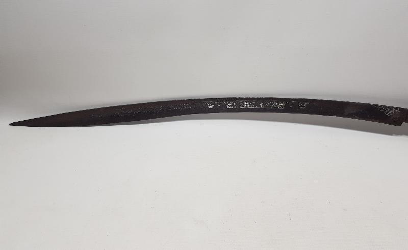 OSMANLI DÖNEMİ GÜMÜŞ ÇAKMA İŞLEMELİ YENİÇERİ YATAĞAN KILICI