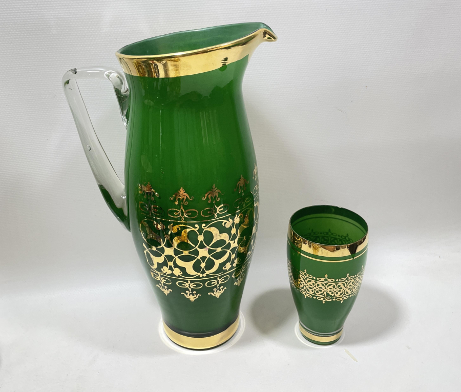 ALTIN VARAKLI ANTİKA SÖZ ŞERBETLİĞİ TAKIMI