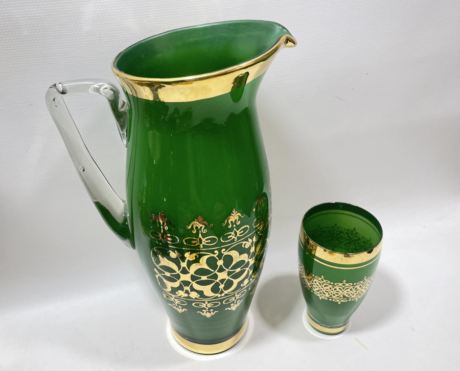 ALTIN VARAKLI ANTİKA SÖZ ŞERBETLİĞİ TAKIMI