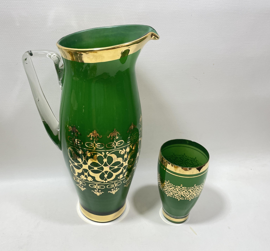 ALTIN VARAKLI ANTİKA SÖZ ŞERBETLİĞİ TAKIMI