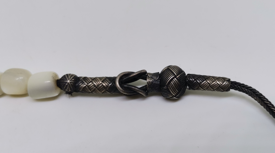 GÜMÜŞ PÜSKÜLLÜ ANTİKA SEDEF TESPİH