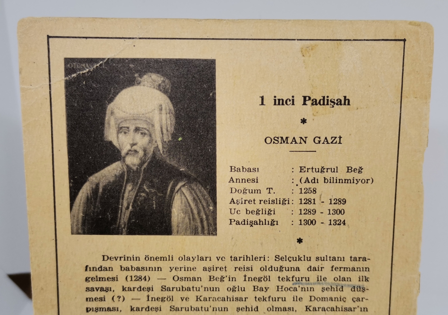 OSMAN GAZİ GÖRSELLİ ANTİKA KARTPOSTAL