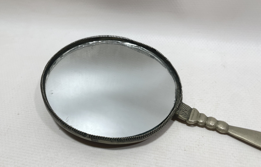 OSMANLI DÖNEMİ KABARTMA İŞÇİLİKLİ GÜMÜŞ EL AYNASI