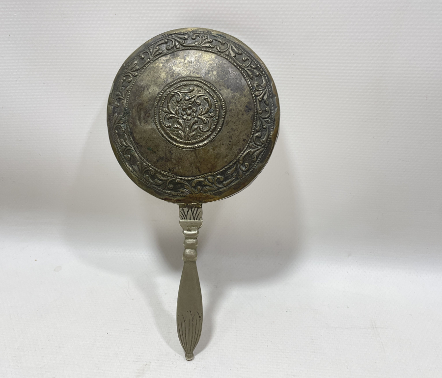 OSMANLI DÖNEMİ KABARTMA İŞÇİLİKLİ GÜMÜŞ EL AYNASI