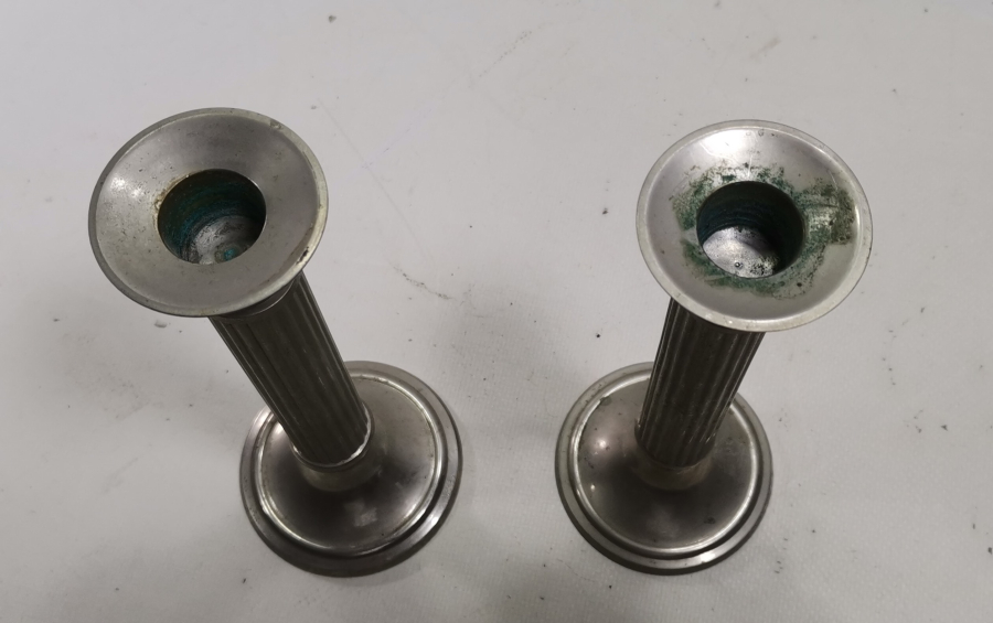 GÜMÜŞ KAPLAMA ANTİKA ÇİFT ŞAMDAN