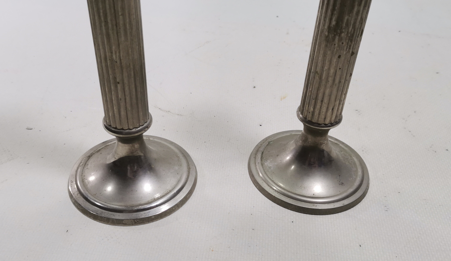 GÜMÜŞ KAPLAMA ANTİKA ÇİFT ŞAMDAN