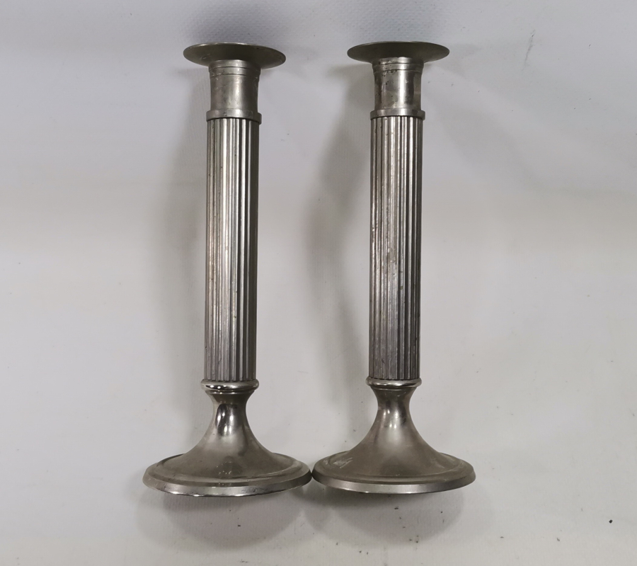 GÜMÜŞ KAPLAMA ANTİKA ÇİFT ŞAMDAN