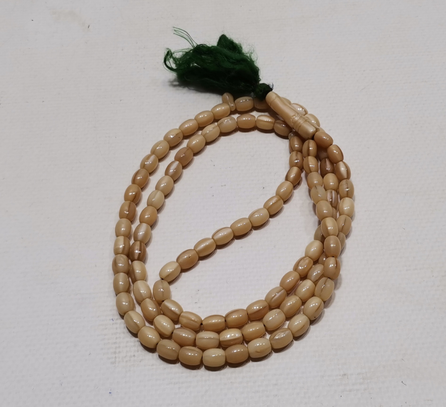 ORJİNAL PÜSKÜLÜ İLE OSMANLI DÖNEMİ NADİR RENKTE BEYKOZ NAMAZ TESPİHİ