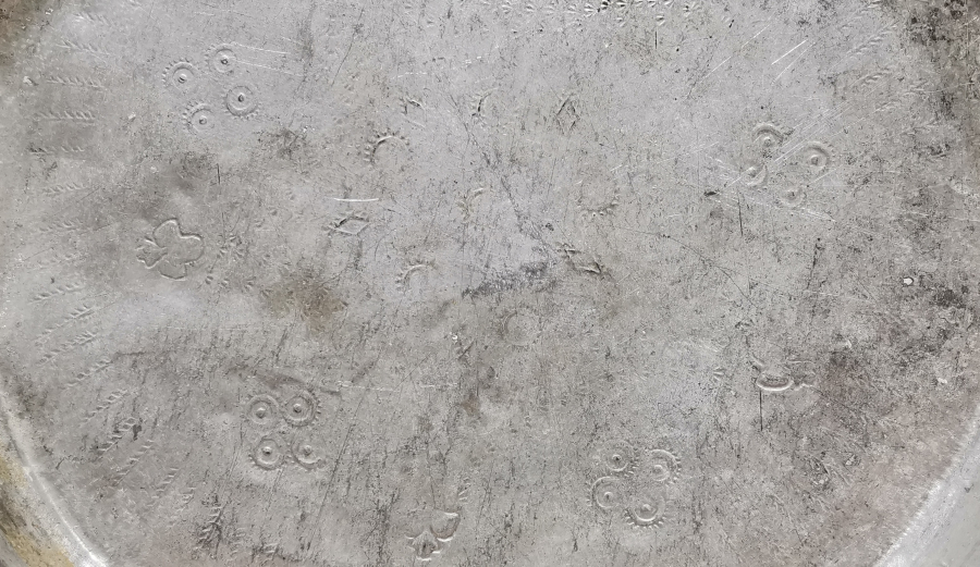 ÜZERİ KABARTMA İŞÇİLİKLİ OSMANLI DÖNEMİ KAHVE TEPSİSİ