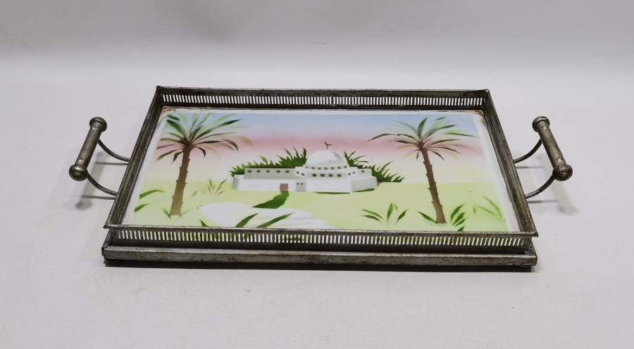 OSMANLI DÖNEMİ MESCİD-İ HARAM GÖRSELLİ ÇOK NADİR TAŞ TEPSİ