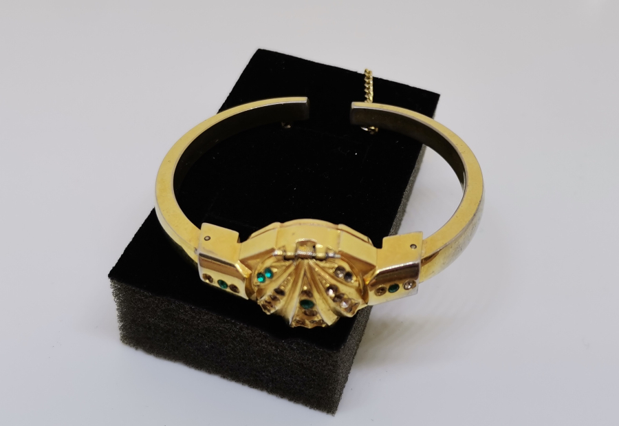 ALTIN KAPLAMA KURMALI ANTİKA KOL SAATİ