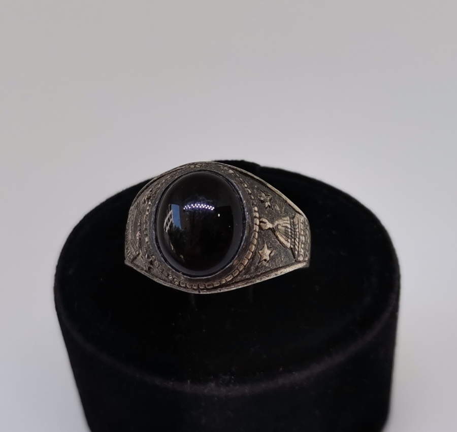 KABE-İ ŞERİF VE MESCİD-İ AKSA GÖRSELLİ ANTİKA GÜMÜŞ YÜZÜK