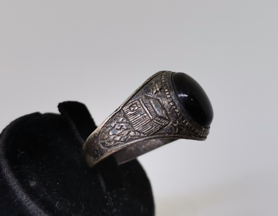 KABE-İ ŞERİF VE MESCİD-İ AKSA GÖRSELLİ ANTİKA GÜMÜŞ YÜZÜK