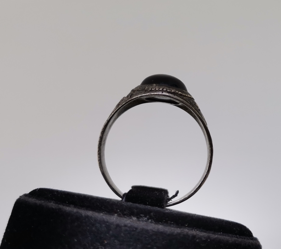 KABE-İ ŞERİF VE MESCİD-İ AKSA GÖRSELLİ ANTİKA GÜMÜŞ YÜZÜK