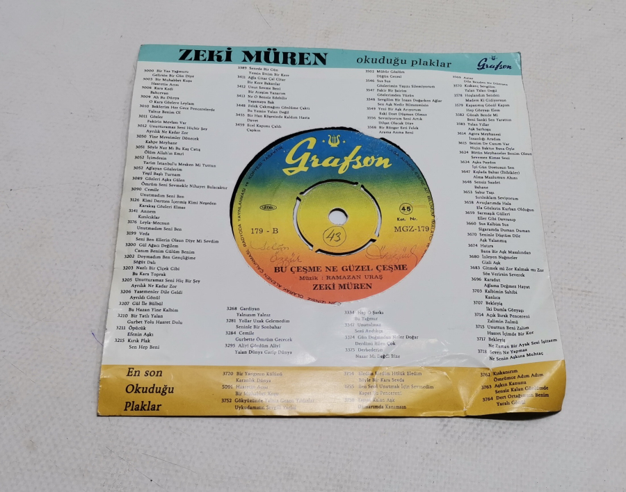 ORJİNAL KABINDA ZEKİ MÜREN 45 LİK PLAK