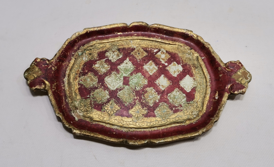 OSMANLI DÖNEMİ ALTIN VARAKLI LEVANTEN İŞİ KAHVE TEPSİSİ