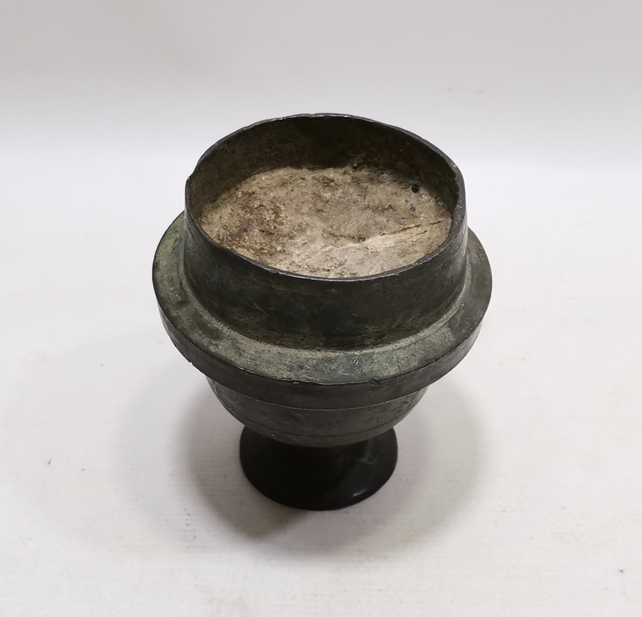 OSMANLI DÖNEMİ ÇOK NADİR HAVAN FORMUNDA YAPILMIŞ BRONZ HAFIZ ŞAMDANI