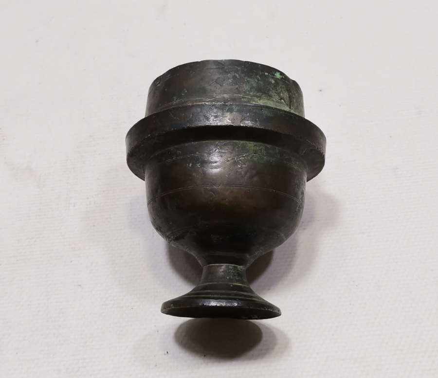 OSMANLI DÖNEMİ ÇOK NADİR HAVAN FORMUNDA YAPILMIŞ BRONZ HAFIZ ŞAMDANI