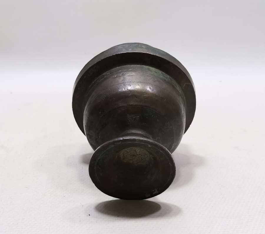 OSMANLI DÖNEMİ ÇOK NADİR HAVAN FORMUNDA YAPILMIŞ BRONZ HAFIZ ŞAMDANI