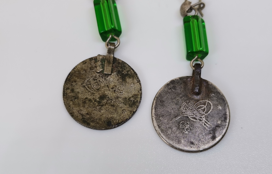 OSMANLI DÖNEMİ GÜMÜŞ 2 KURUŞLARDAN YAPILMIŞ KÜPE