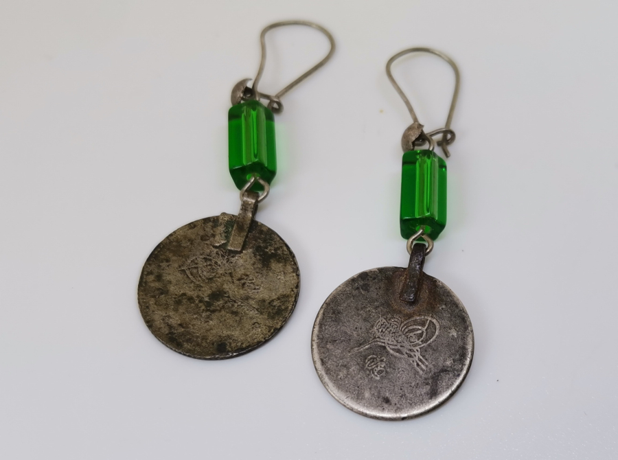 OSMANLI DÖNEMİ GÜMÜŞ 2 KURUŞLARDAN YAPILMIŞ KÜPE