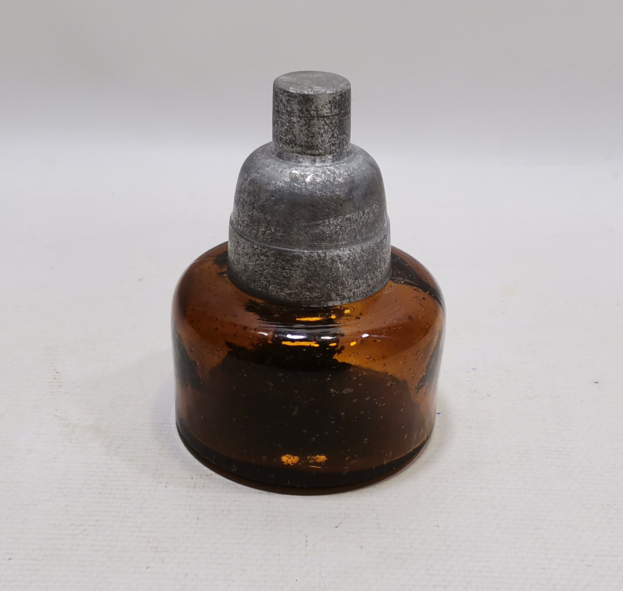 RENKLİ CAMLI KULLANILMAMIŞ ANTİKA GAZ LAMBASI - İDARE LAMBASI