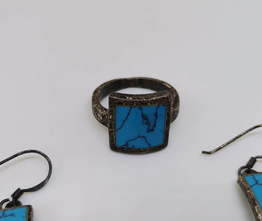 TURKUAZ TAŞLI GÜMÜŞ TAKIM