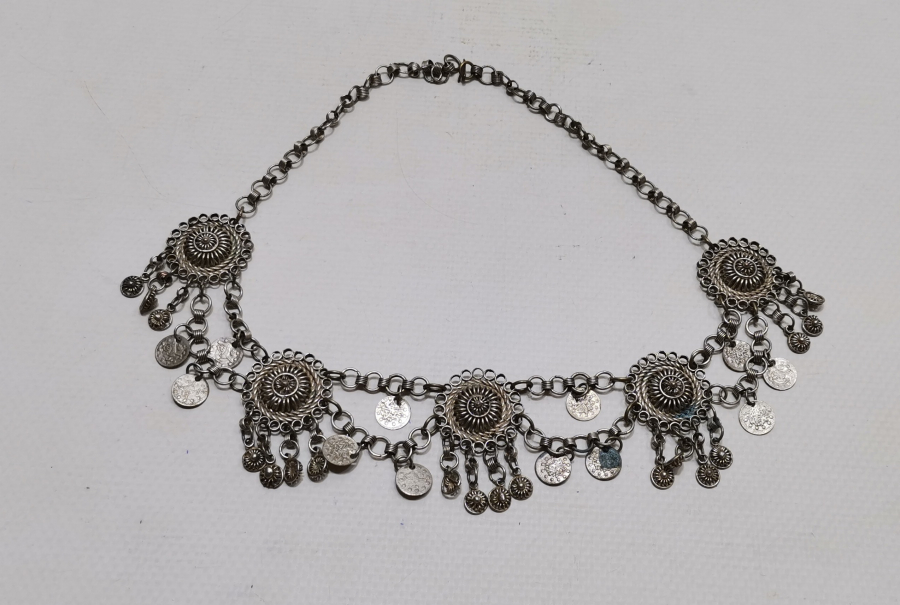 OSMANLI DÖNEMİ NADİR FORMDA GÜLLÜ GELİN ALINLIĞI