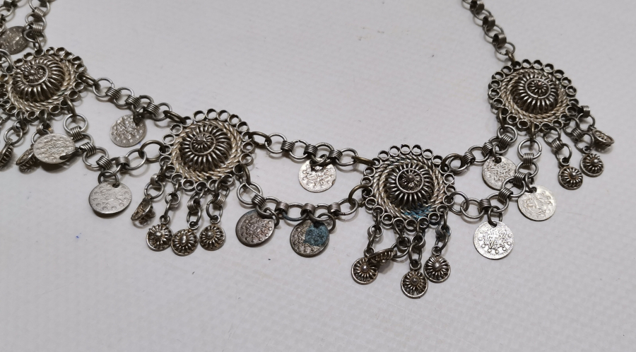 OSMANLI DÖNEMİ NADİR FORMDA GÜLLÜ GELİN ALINLIĞI