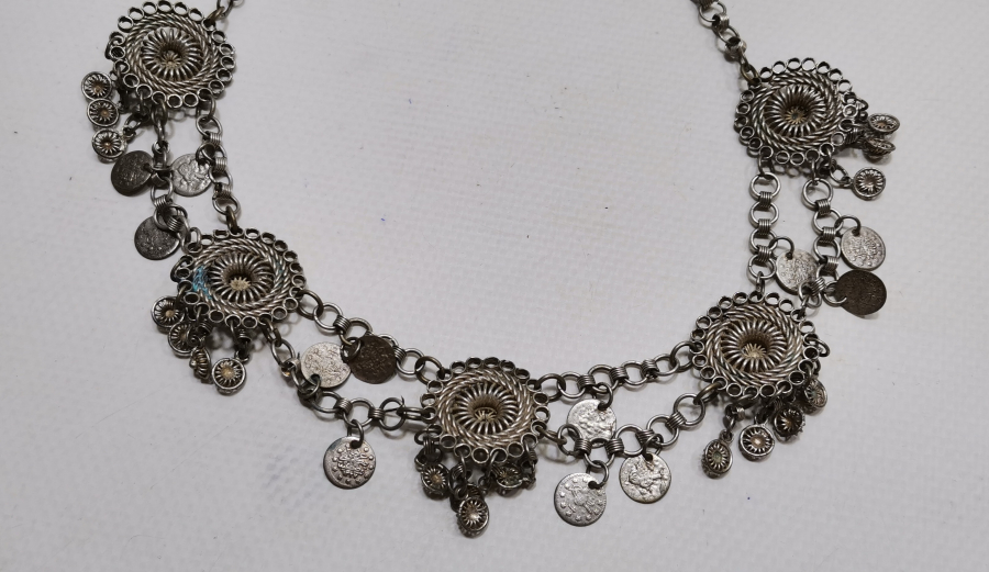 OSMANLI DÖNEMİ NADİR FORMDA GÜLLÜ GELİN ALINLIĞI