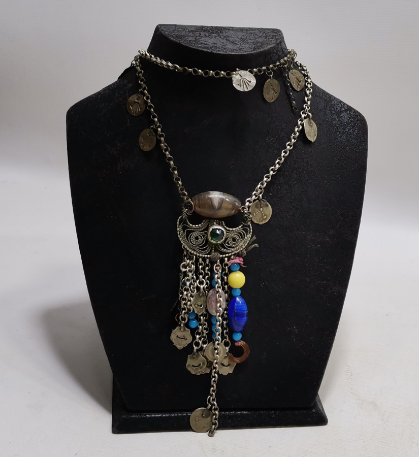 OSMANLI DÖNEMİ ŞAMAN İŞİ ÇOK NADİR KIZ - GELİN BOYUNLUĞU 