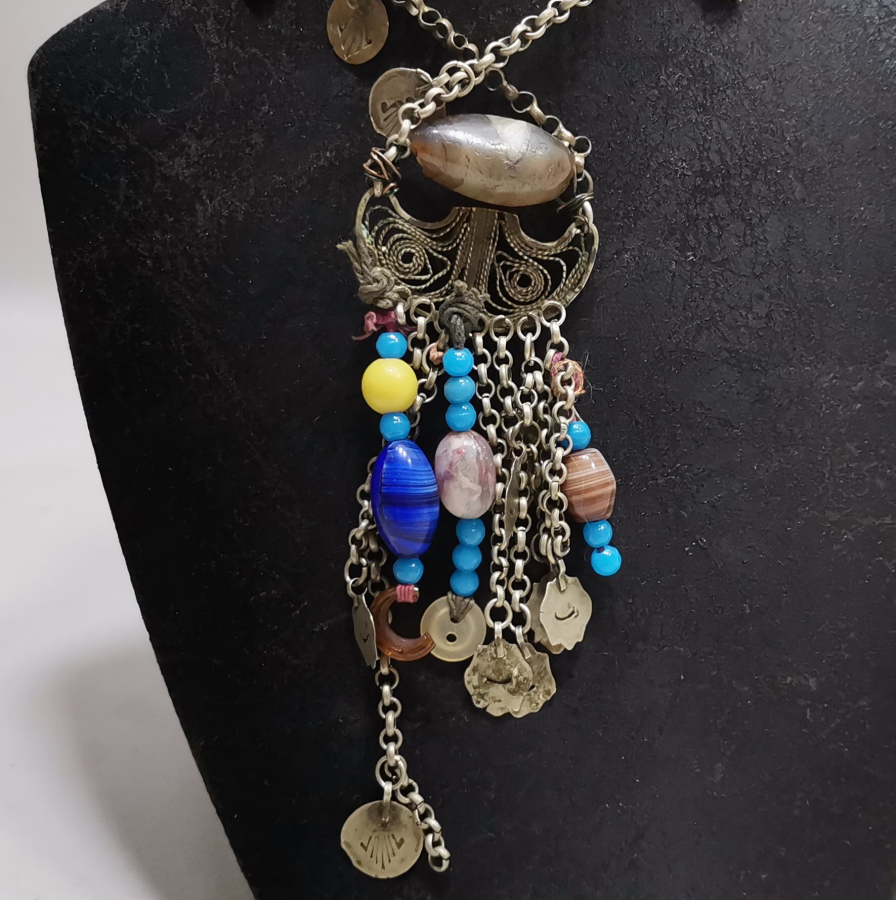 OSMANLI DÖNEMİ ŞAMAN İŞİ ÇOK NADİR KIZ - GELİN BOYUNLUĞU 