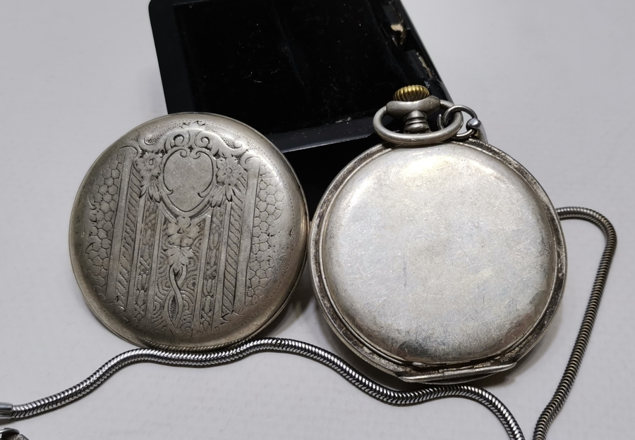 ARLON MARKA NADİR GÜMÜŞ KASA KURMALI ANTİKA CEP SAATİ