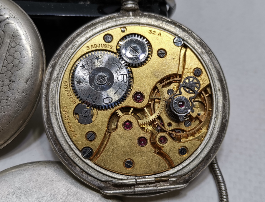 ARLON MARKA NADİR GÜMÜŞ KASA KURMALI ANTİKA CEP SAATİ