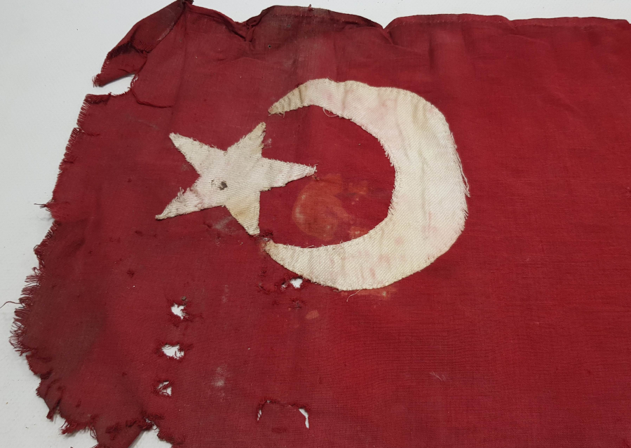 ORJİNAL SOPASIYLA OSMANLI DÖNEMİ ÇOK NADİR BAYRAK