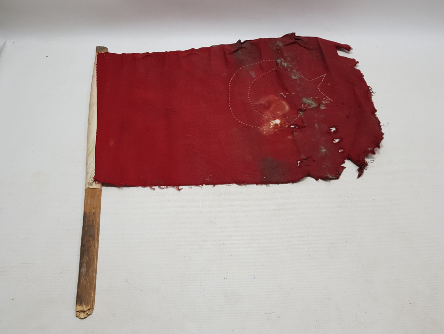 ORJİNAL SOPASIYLA OSMANLI DÖNEMİ ÇOK NADİR BAYRAK