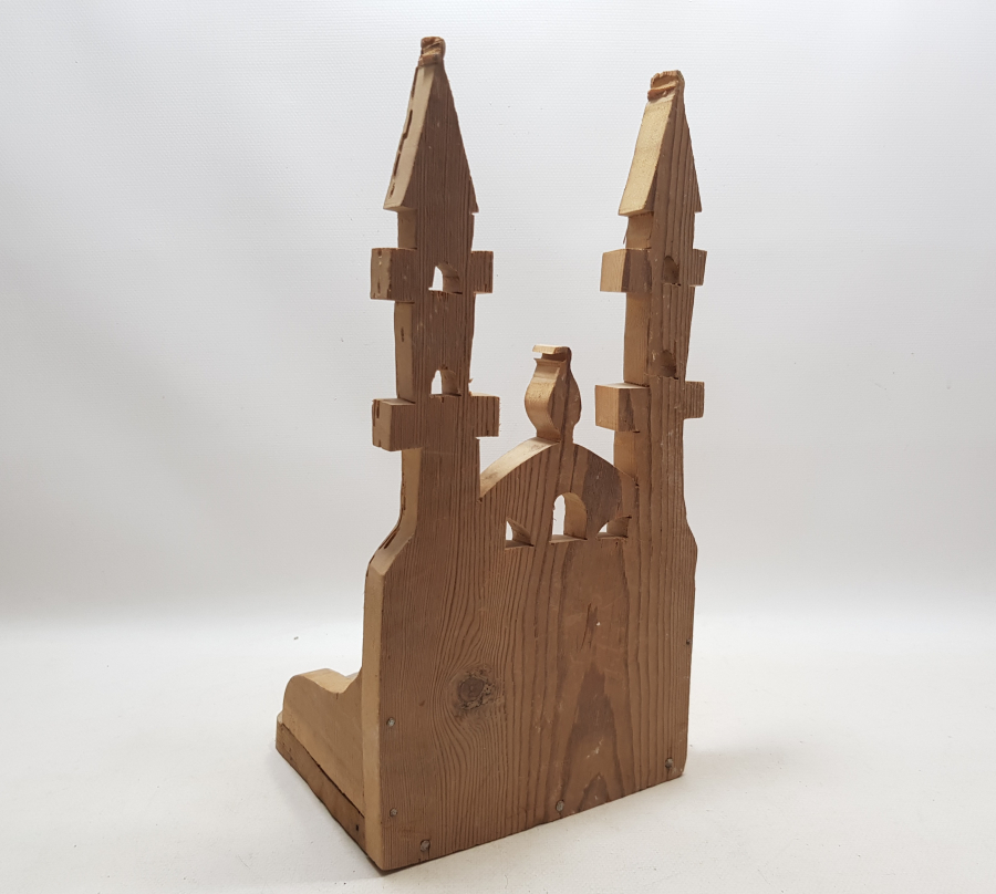 TEKKE İŞİ ANTİKA  MİNARELİ AHŞAP LAMBALIK - KAVUKLUK