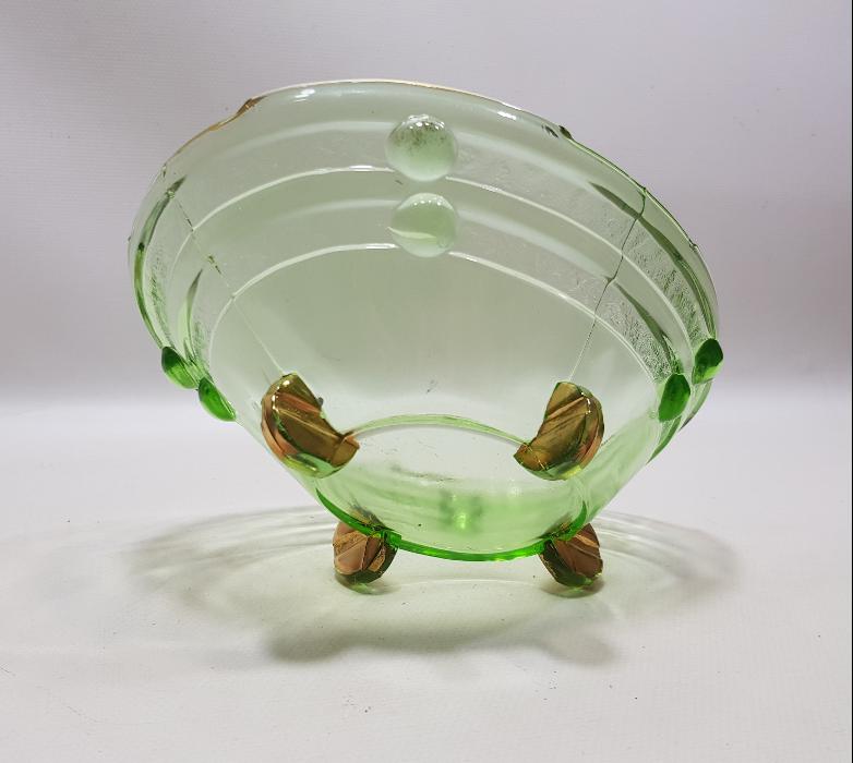 ANTİKA URANYUM CAM MEYVELİK GONDOL