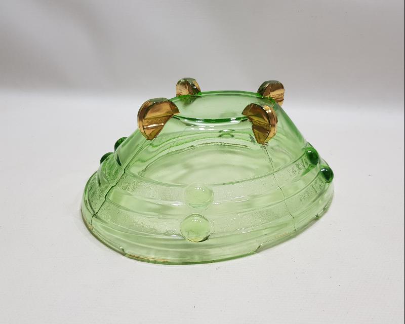 ANTİKA URANYUM CAM MEYVELİK GONDOL