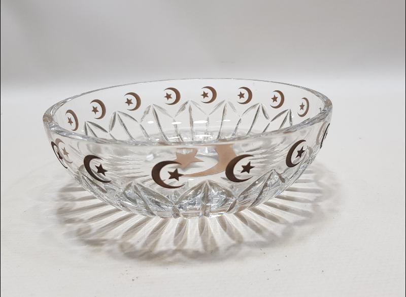 OSMANLI DÖNEMİ AY YILDIZLI BAYRAKLARLA SÜSLÜ SARAY İŞİ ÇOK NADİR KRİSTAL MEYVELİK