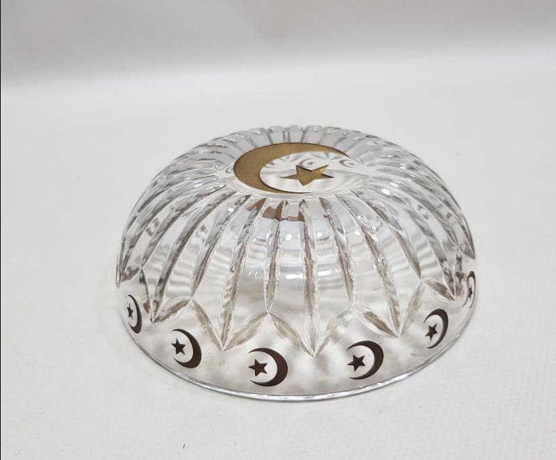 OSMANLI DÖNEMİ AY YILDIZLI BAYRAKLARLA SÜSLÜ SARAY İŞİ ÇOK NADİR KRİSTAL MEYVELİK